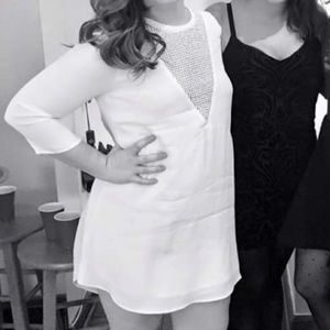 Long sleeve white formal dress